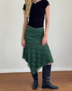 Image of Cinta Midi Skirt in Sage Canina Rose Lace