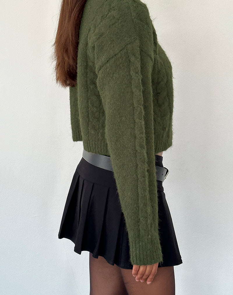 アイドル KEEN AND INTENSE crochet knit moss green KEEN AND INTENSE