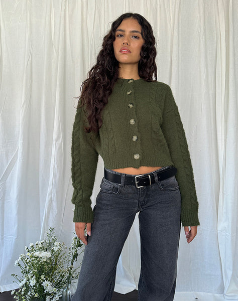 Forest green knit sweater hotsell