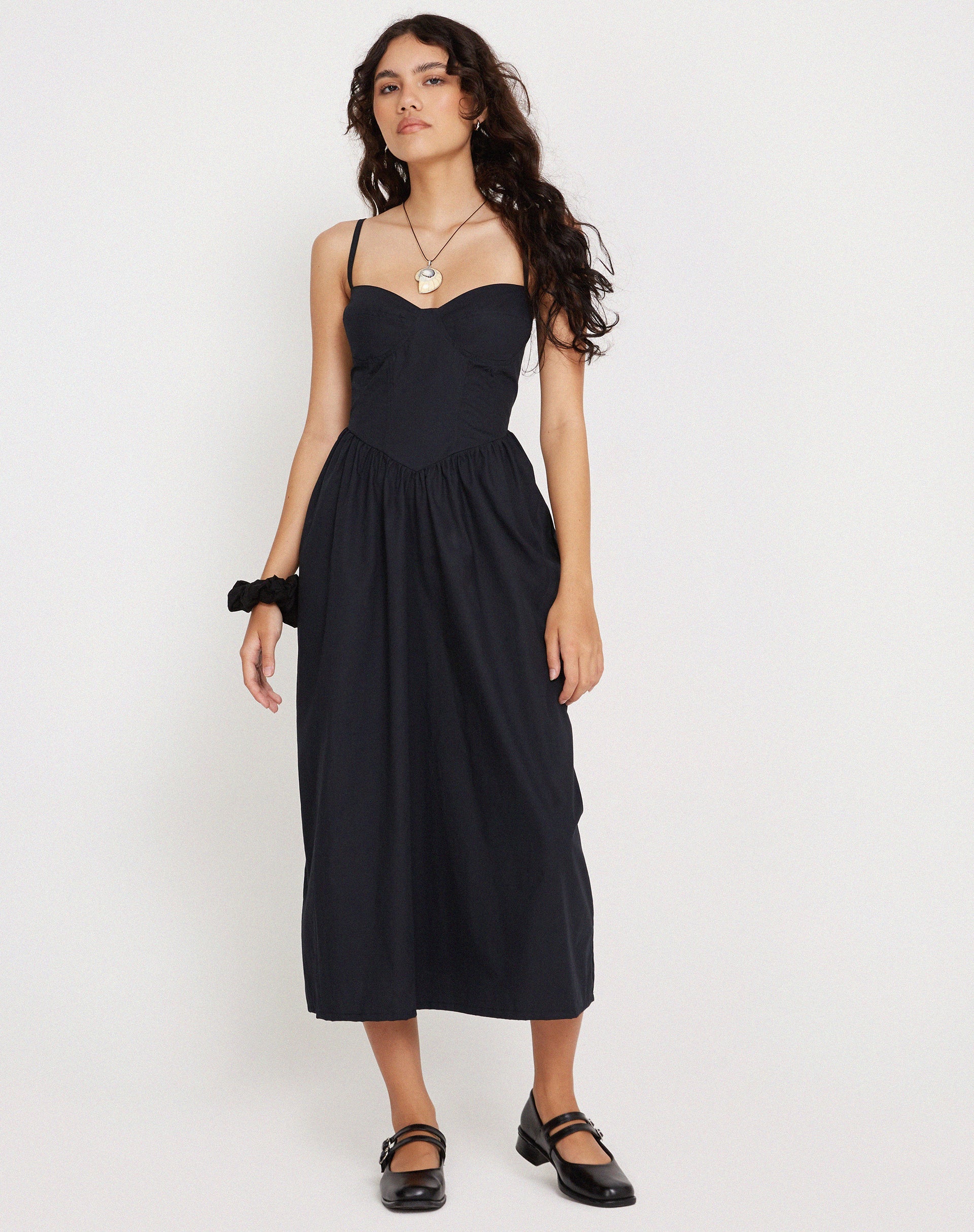 Poplin Black Midi Corset Dress | Clementine motelrocks-com-us Poplin Black Midi Corset Dress | Clementine motelrocks-com-us