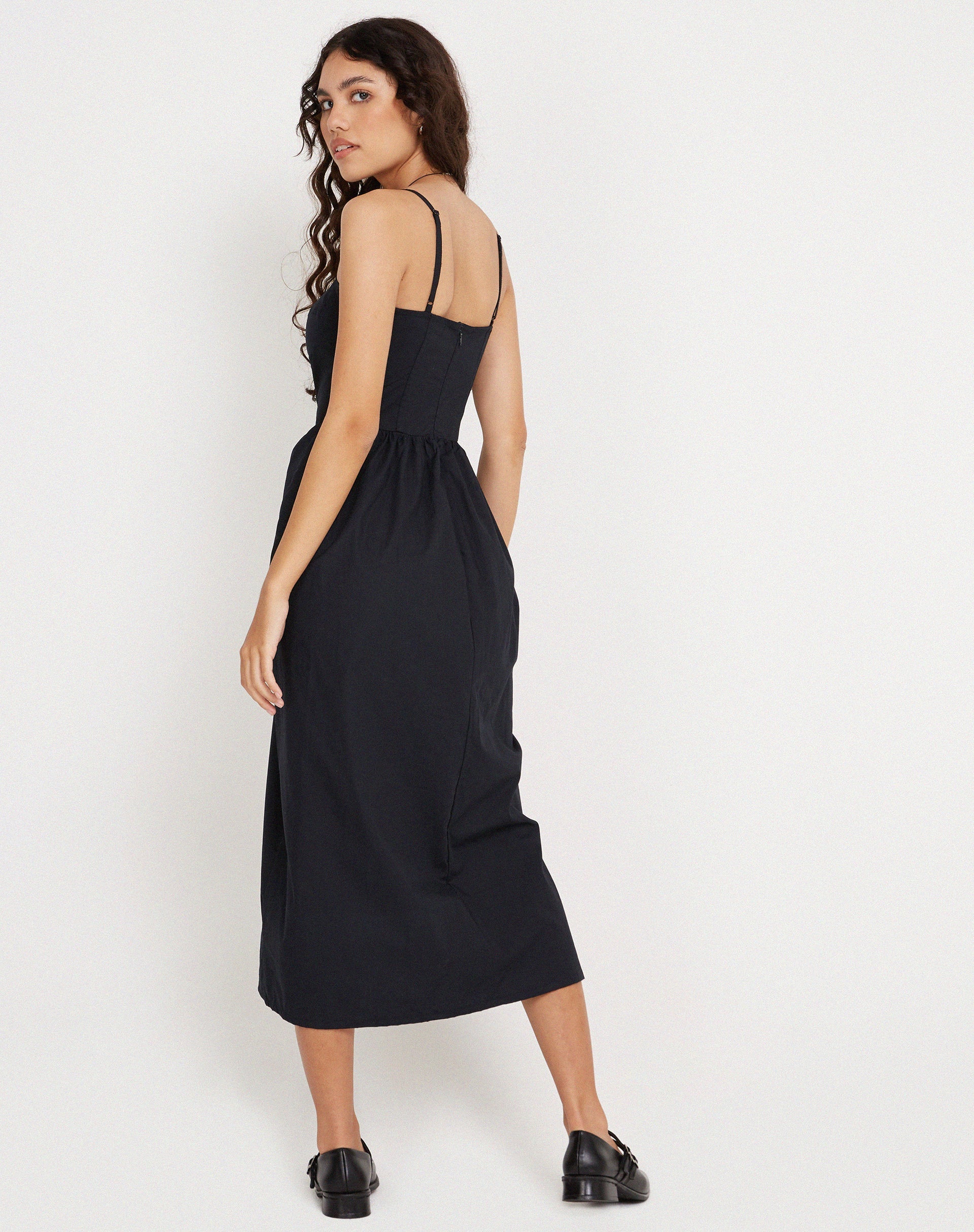 corset poplin midi dress Avalon Corset Poplin Midi Dress