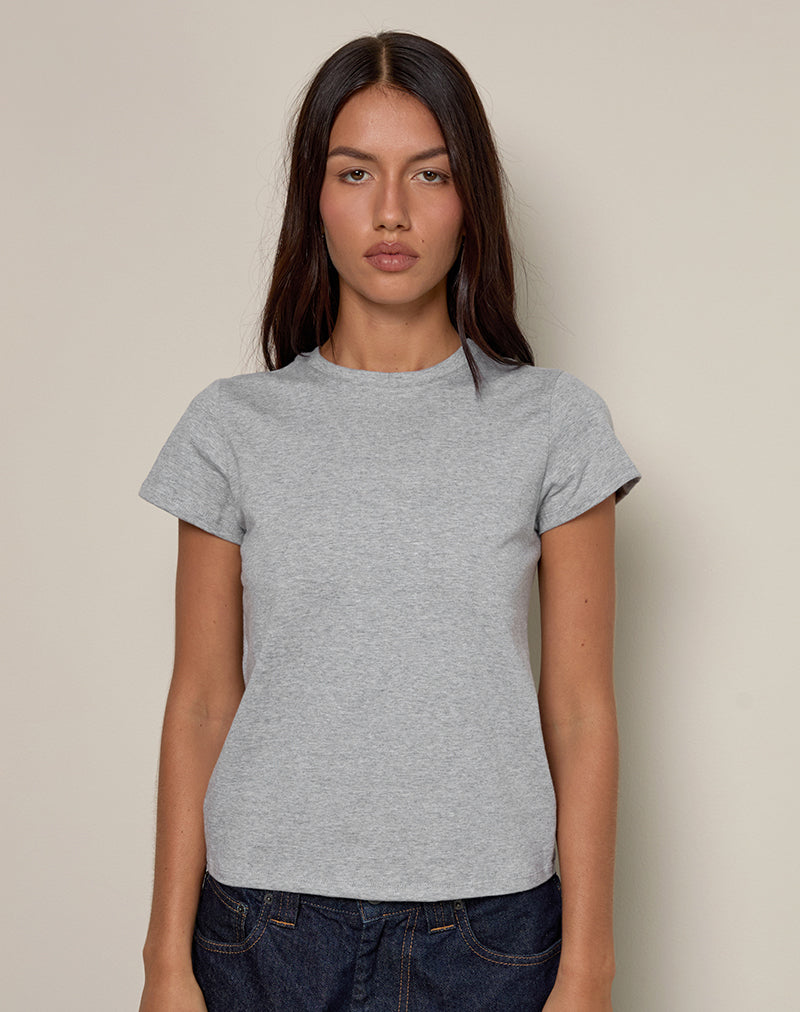 Clio Baggy Tee in Grey Marl