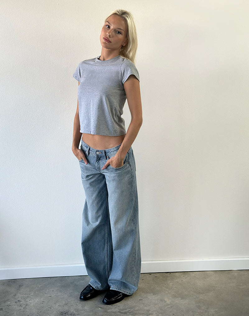 Low Rise Roomy Jeans in Bright Blue Used
