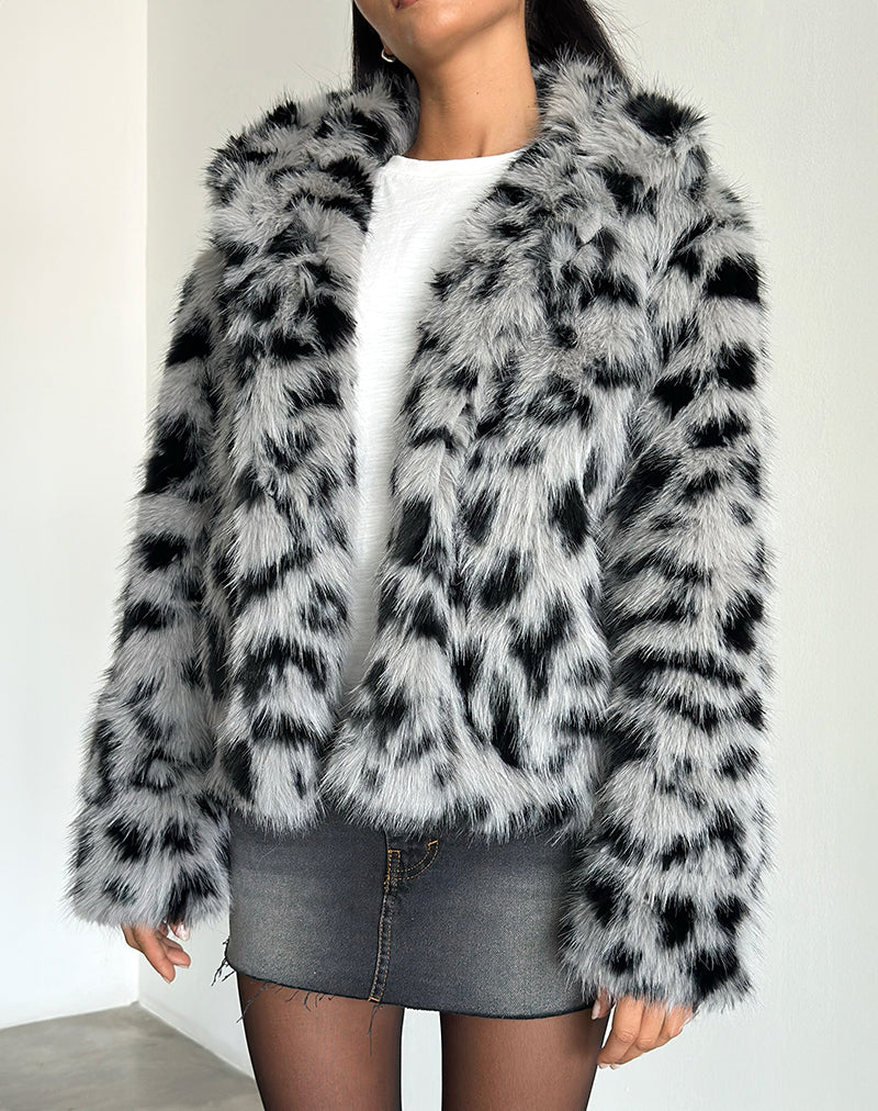 Leopard print jacket faux fur best sale