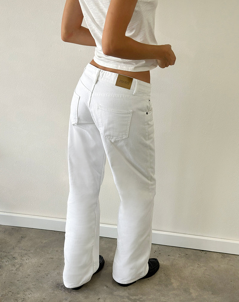 Image of Low Rise Parallel Jeans in True White