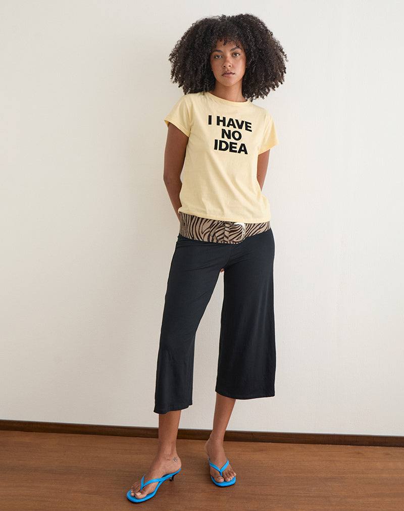 Image of Clio Baggy Tee in Lemon with I Have No Idea Graphic