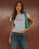 Image of Clio Baggy Tee in Grey Marl with Nepo Baby Graphic