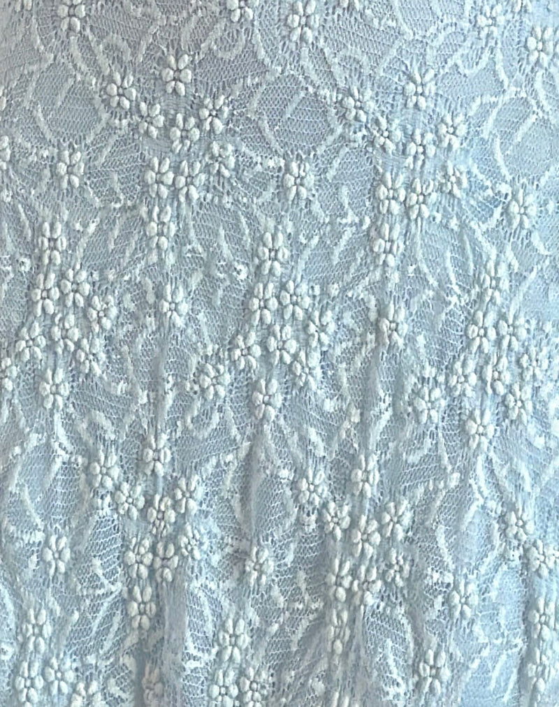 Ice Blue Lace Halterneck Mini Dress
