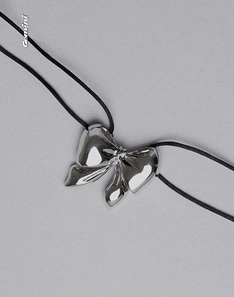 Image of Colette Cord Big Bow Necklace by Gemini Jewels