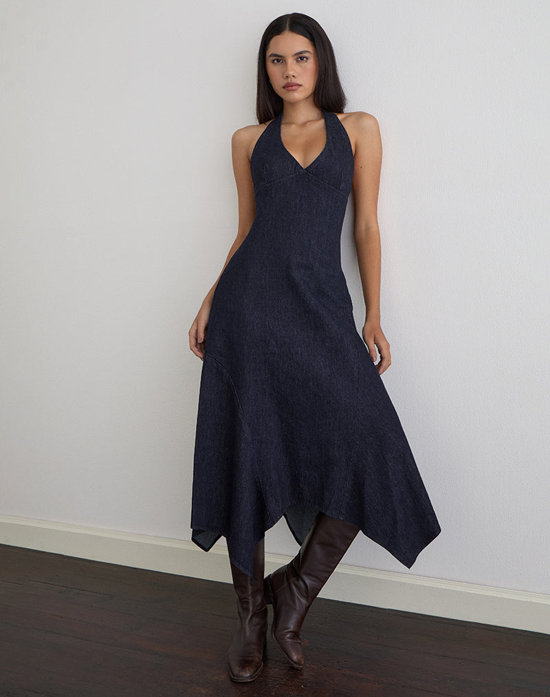 Blue Indigo Midi Dress | Comari – motelrocks-com-us