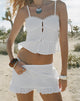Image of Corazon Mini Skirt in White with Lace
