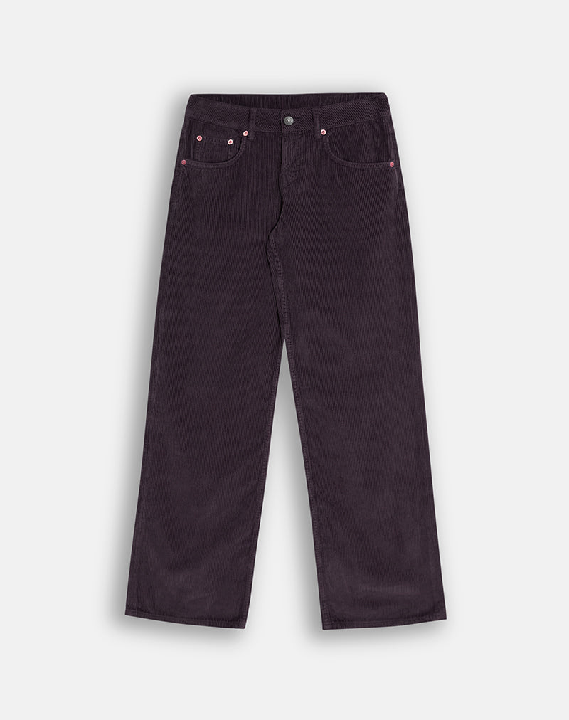 Image of Low Rise Parallel Trouser in Corduroy Shale
