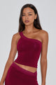 Image of Cordia One Shoulder Top in Burgundy