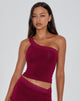 Image of Cordia One Shoulder Top in Burgundy