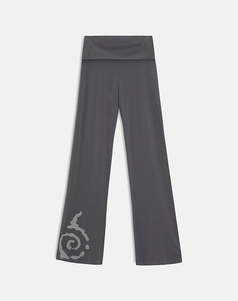 Charcoal Grey Spiral Foldover Trouser | Coreta – motelrocks-com-us