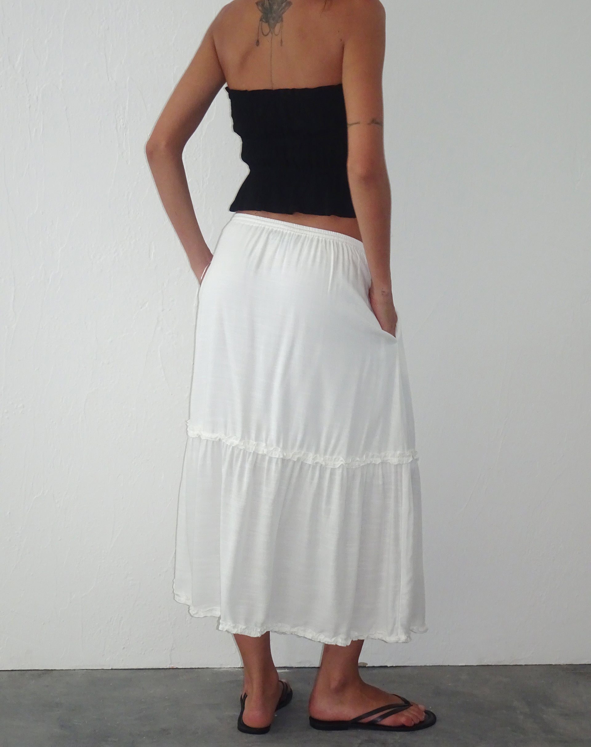 Image of Iyana Midi Skirt in Off White