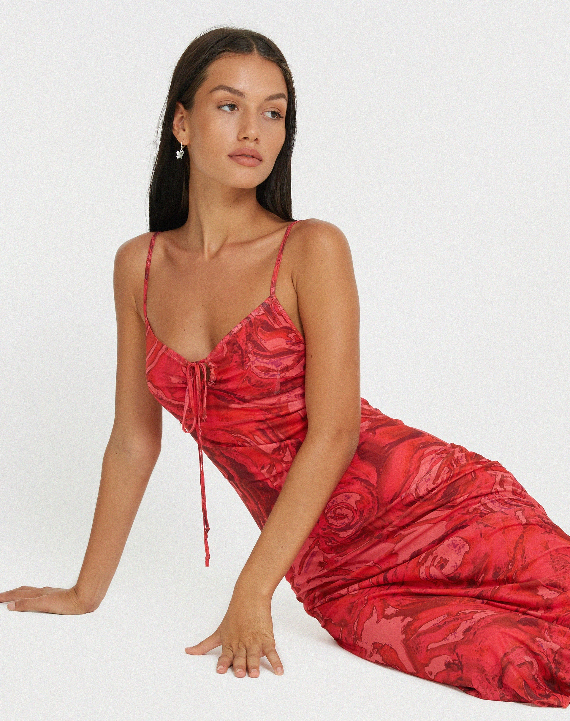 image of Coya Maxi Dress in Rose Petal Red