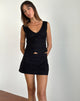 image of Carl Mini Skirt in Black Linen