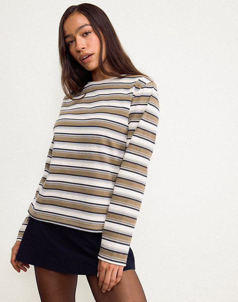 DAFIKA-TOP-STRIPE-JERSEY-BROWN