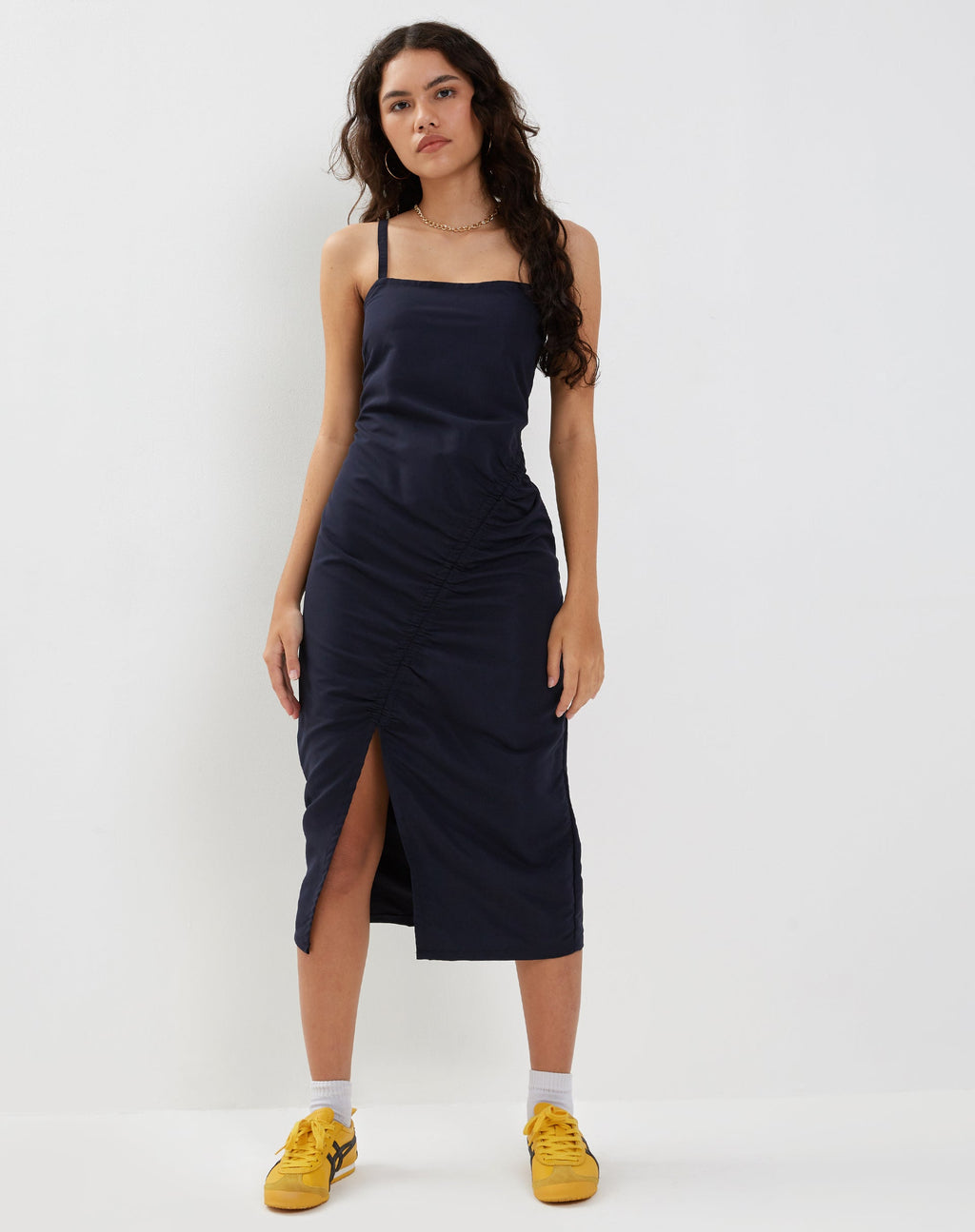 Daisha Midi Dress in Navy