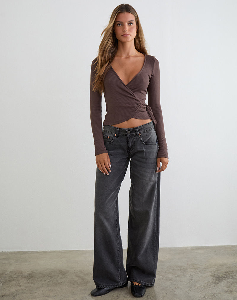 Image of Dakyung Long Sleeve Top in Thick Rib Coffee Quartz