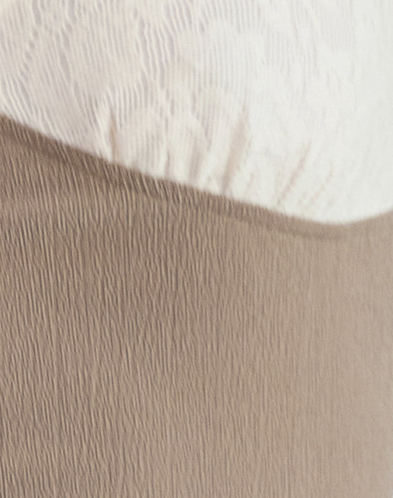Motel Dalsher Lace Detail Cami Mini Dress in Brown and Cream