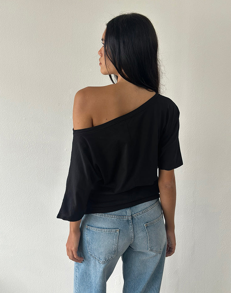 Black Off The Shoulder Top | Daman – motelrocks-com-us