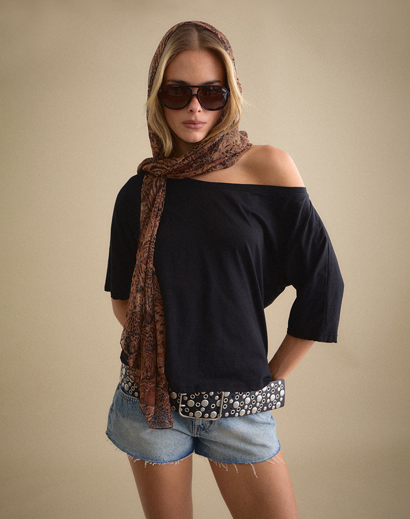 Black Off The Shoulder Top | Daman – motelrocks-com-us