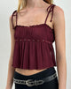 Image of Damaris Cami Top in Wine with Studs