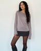 Image of Damon Baggy Long Sleeve Top in Elephant Grey Tissue Jersey