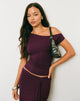 Image of Danama One Shoulder Top in Rayon Jersey Fig