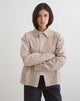 Image of Dante Boxy Jacket in Faux Suede Tan