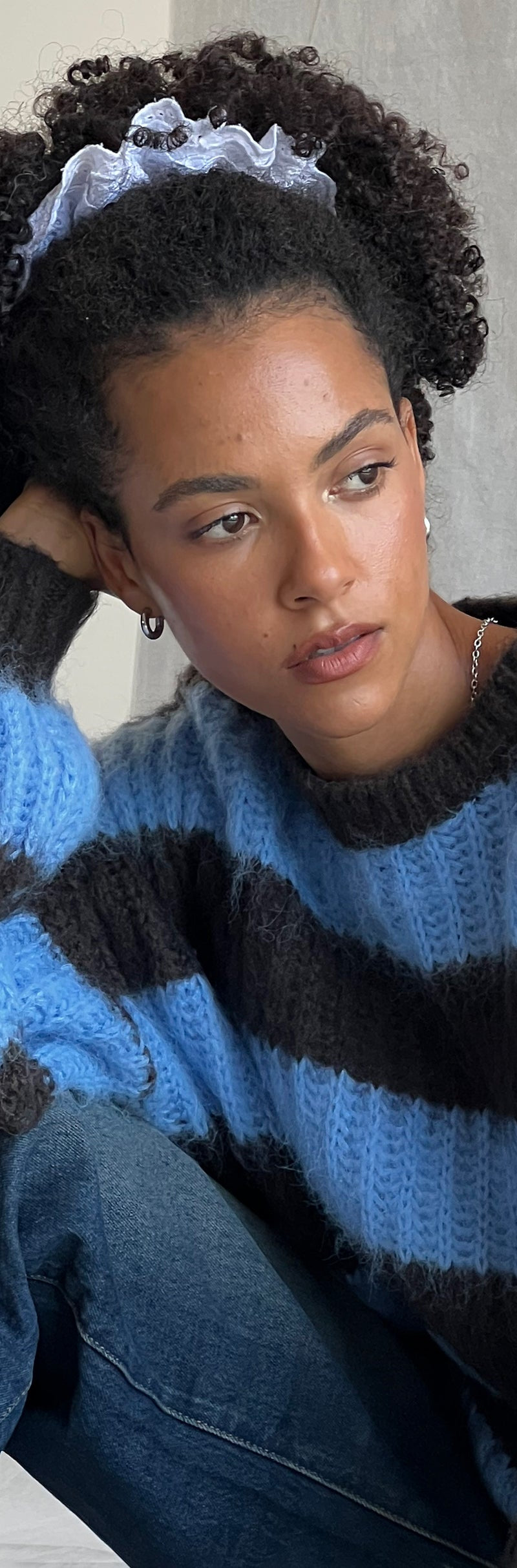 Brown and Blue Striped Jumper | Daren – motelrocks-com-us