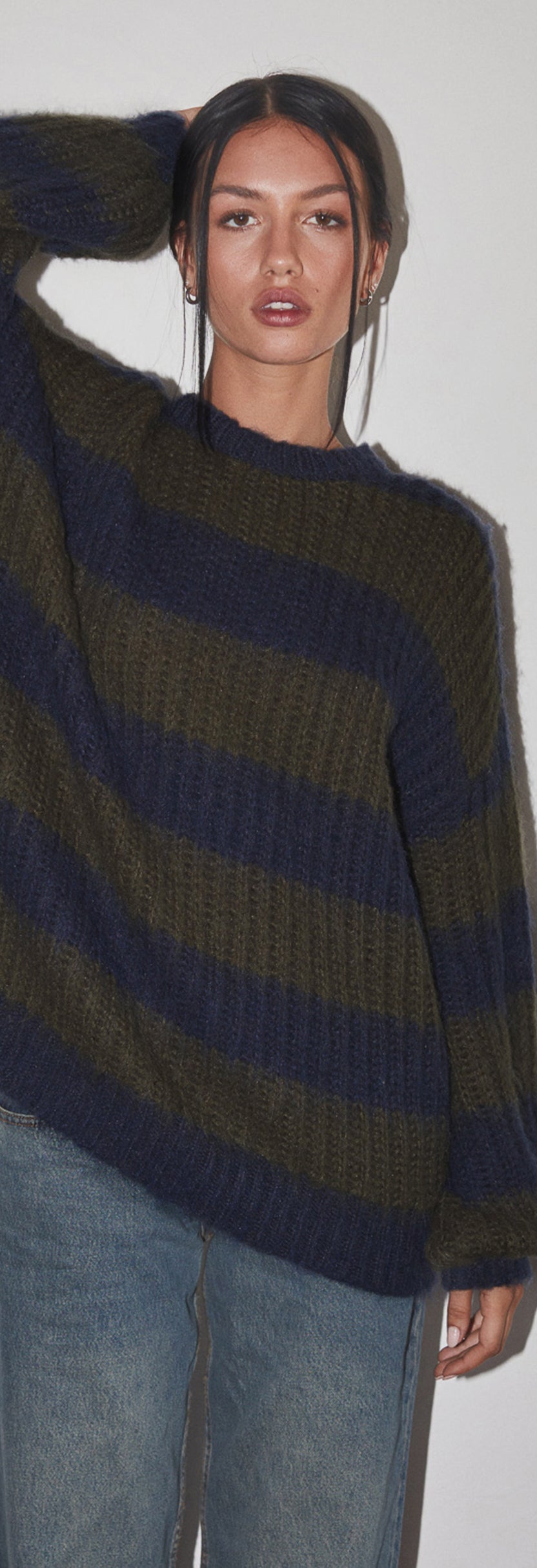 Striped Knit Jumper - Khaki main image 1