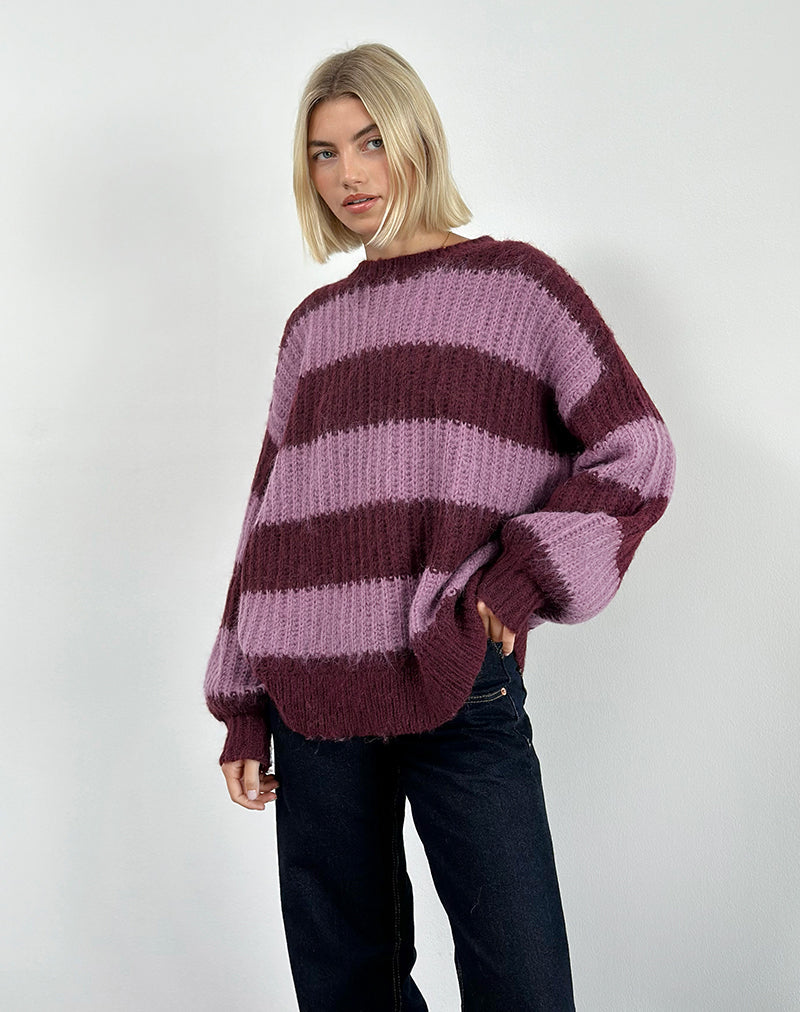 Image of Daren Jumper in Purple Stripe