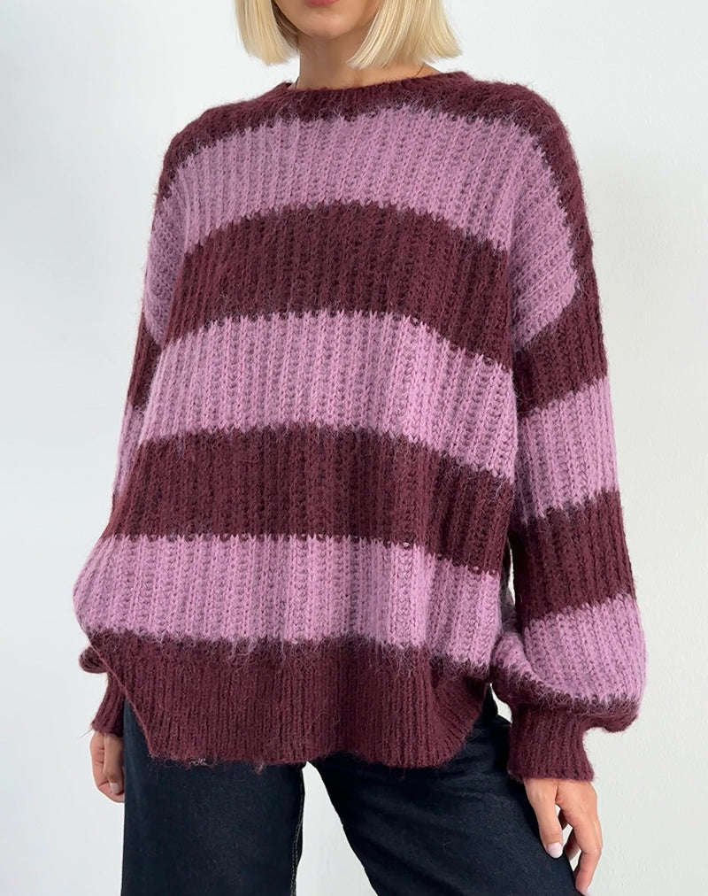 Daren Jumper in Purple Stripe