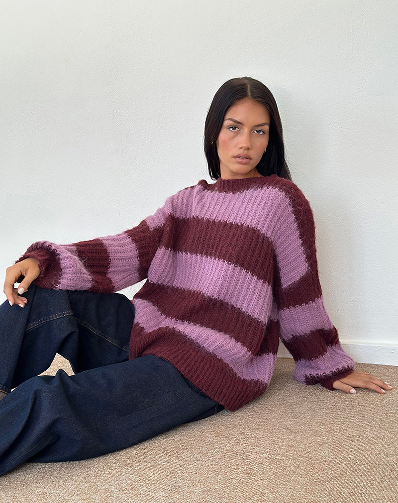 Image of Daren Jumper in Purple Stripe