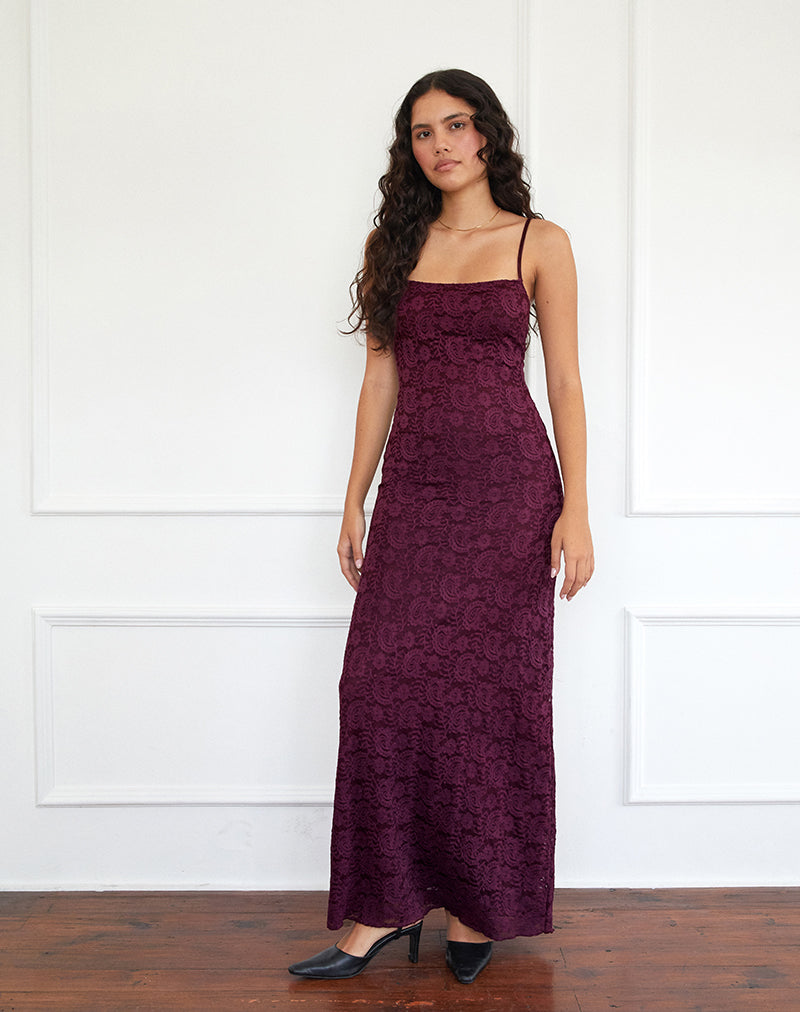 a night in tokyo lace dress burgundy A Night In Tokyo Lace Dress - Burgundy
