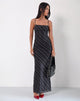 Image of Darsih Maxi Dress in Irregular Stripe Grey Black