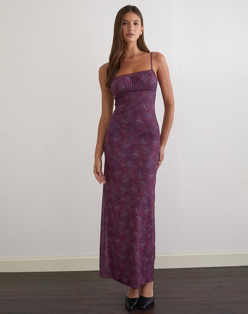 Darsih Maxi Dress in Regal Paisley Purple