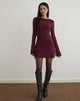Image of Dasa Long Sleeve Mini Dress in Flock Mini Leopard Plum
