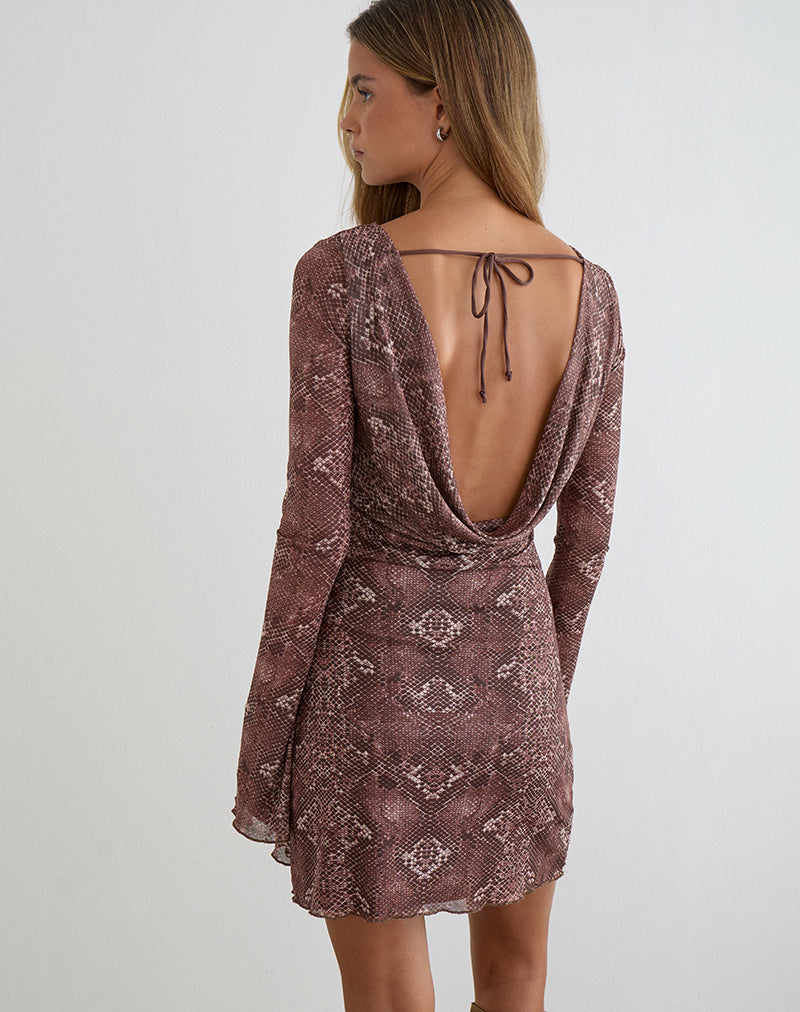 Dasa Mini Dress in Oversize Snake Skin