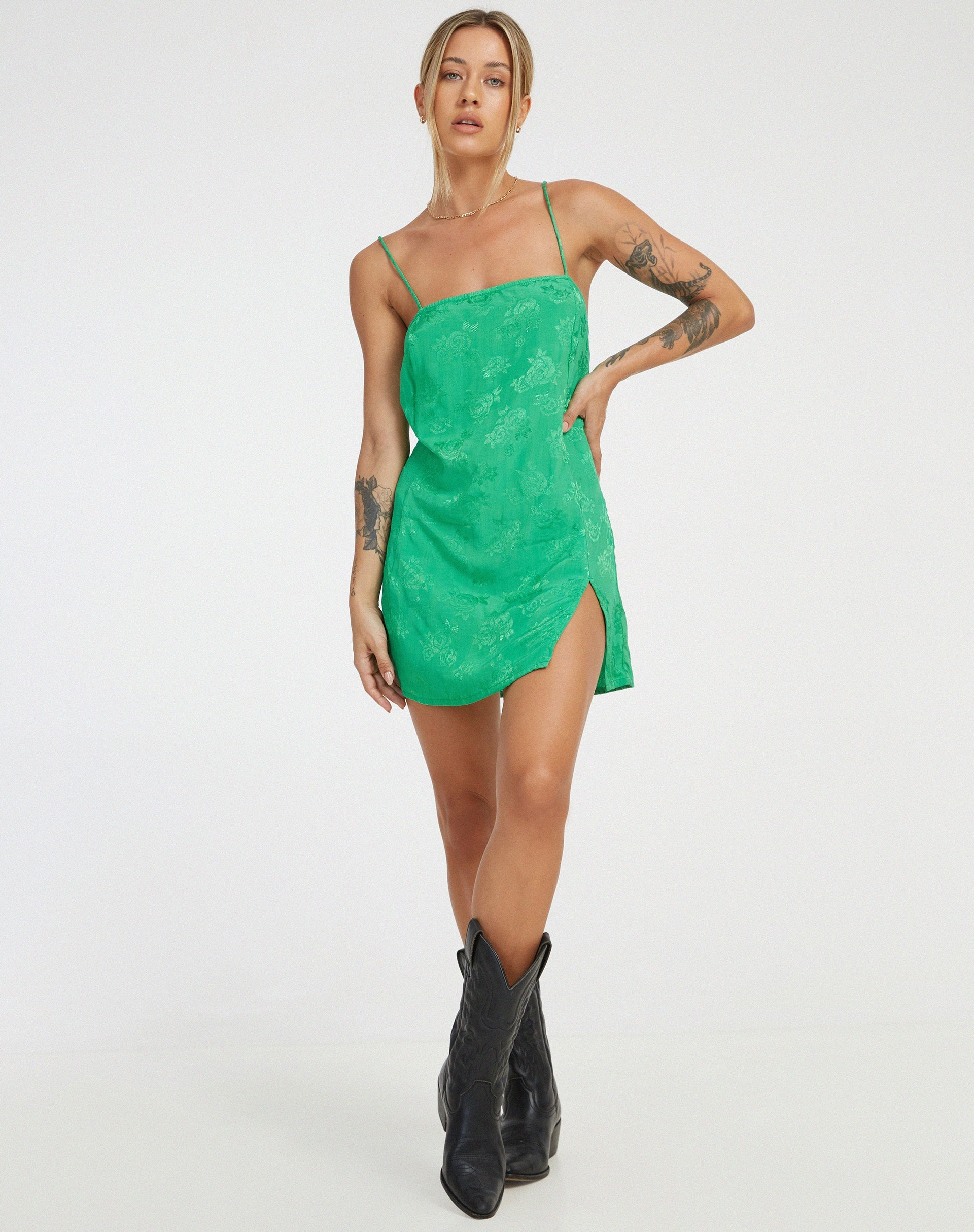 Satin Rose Jade Green Square Neckline Side Leg Split Mini Dress | Datista motelrocks-com-us Satin Rose Jade Green Square Neckline Side Leg Split Mini Dress | Datista motelrocks-com-us
