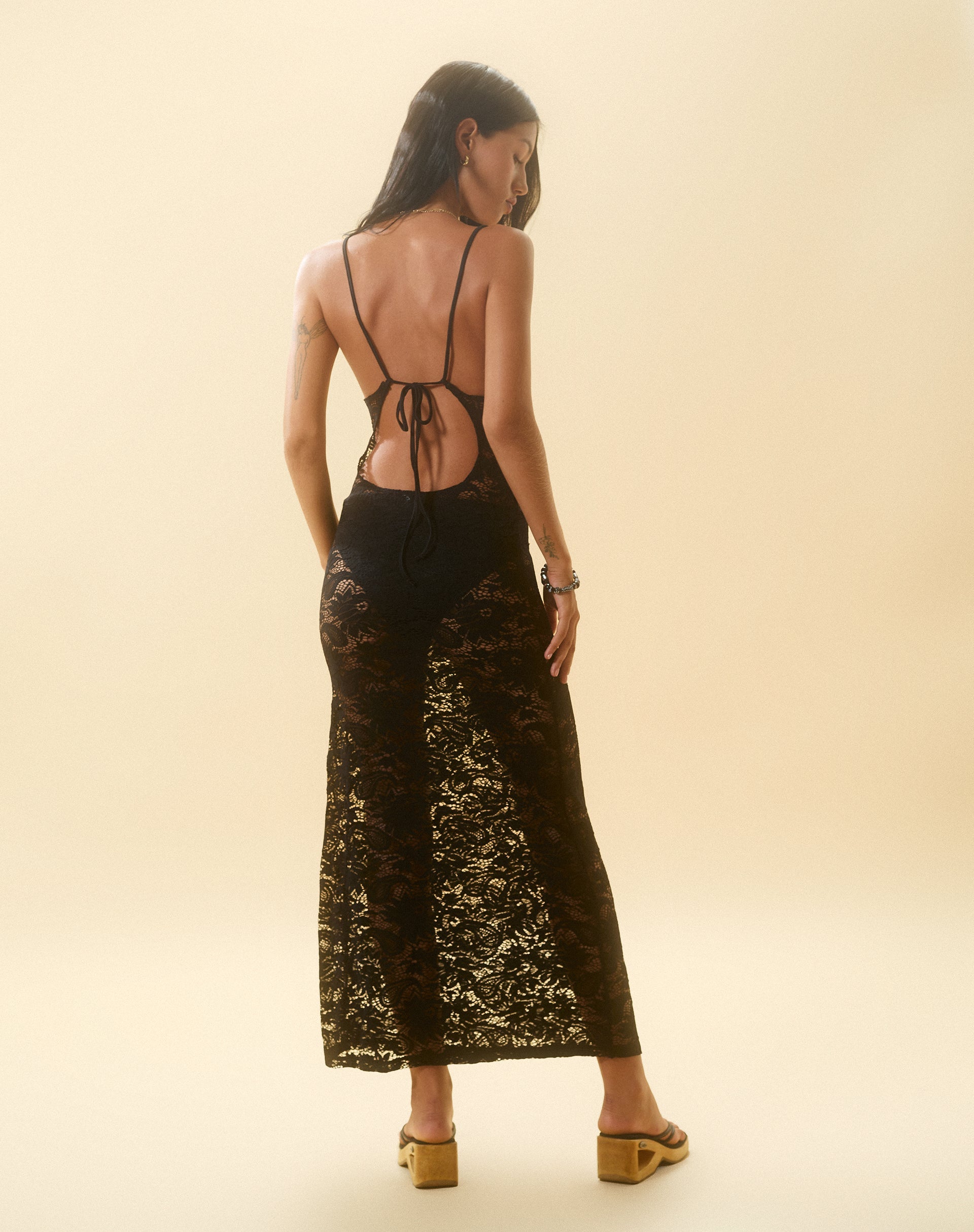 Jet Black Tie Back Lace Maxi Dress | Daudy motelrocks-com-us Jet Black Tie Back Lace Maxi Dress | Daudy motelrocks-com-us