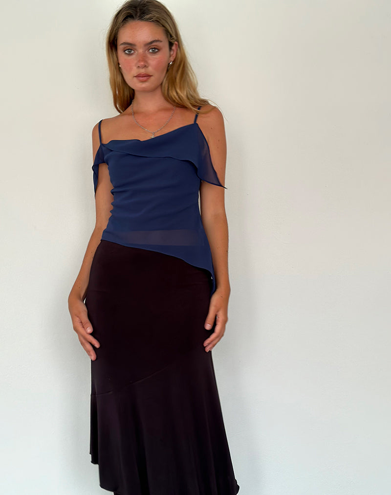 Image of Davila Top in Chiffon Ocean Storm