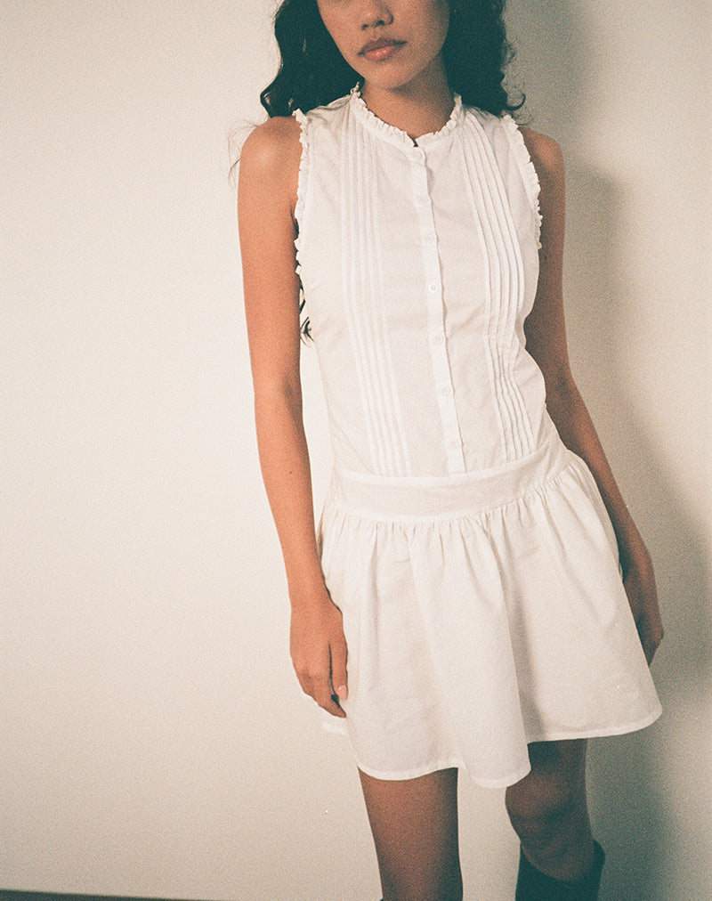 Image of Dayara Mini Dress in Poplin White