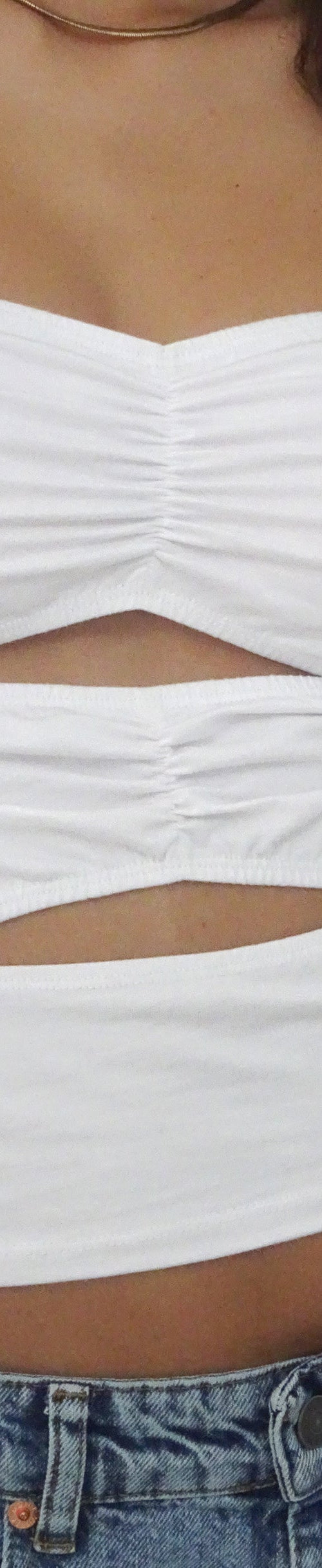 Image of Dayu Bandeau Crop Top in White