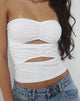 Image of Dayu Bandeau Crop Top in White