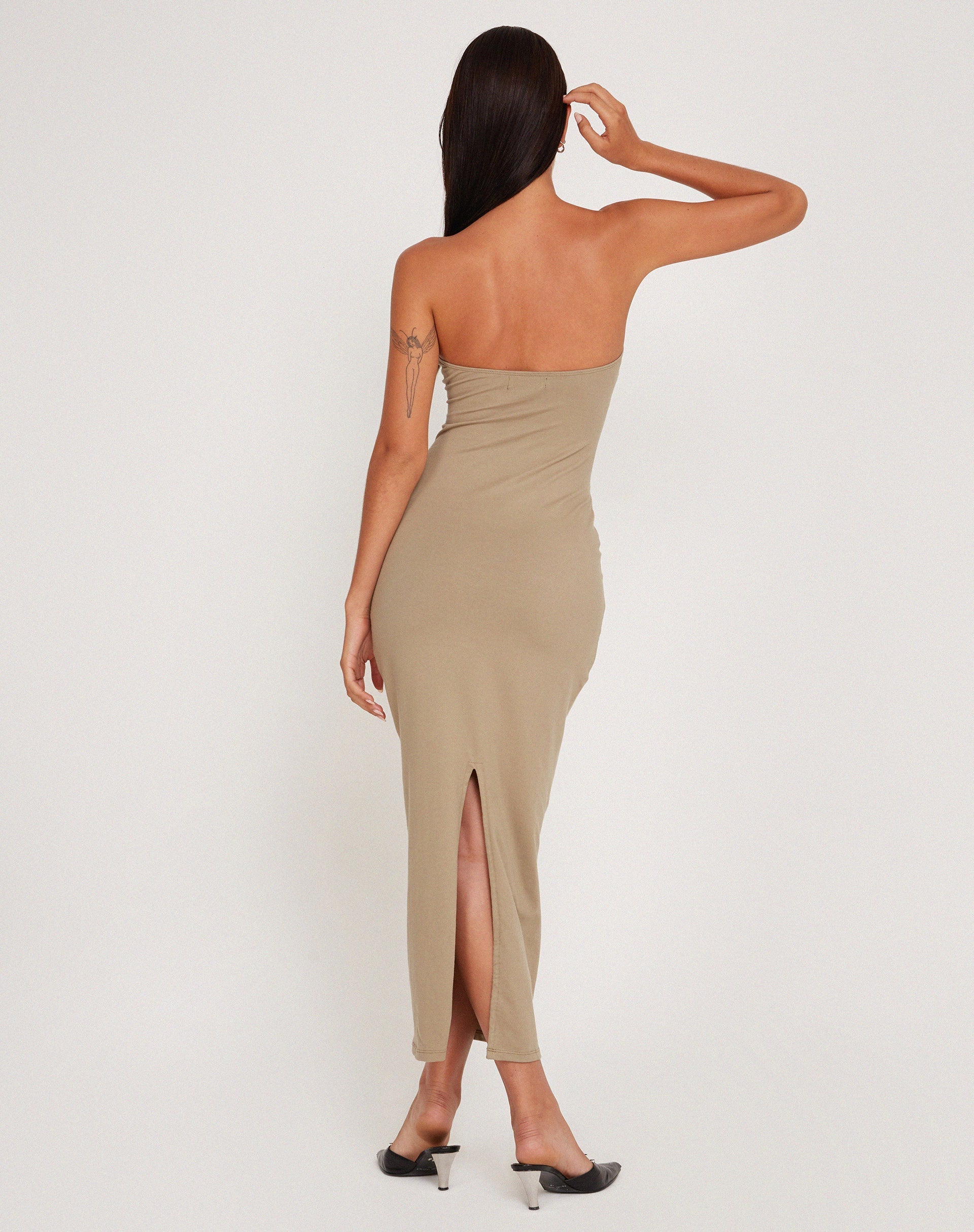 Image of Dayuna Bandeau Midi Dress in London Fog