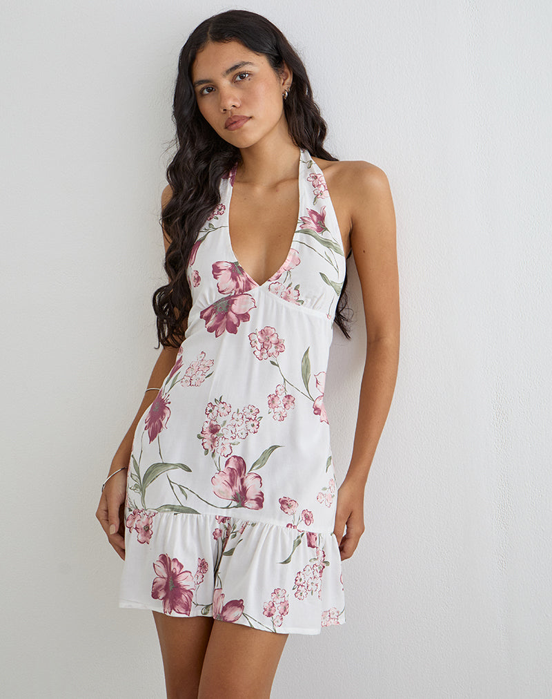 motel rocks shirt dress Short Sleeve White Dragon Print Shirt Dress
